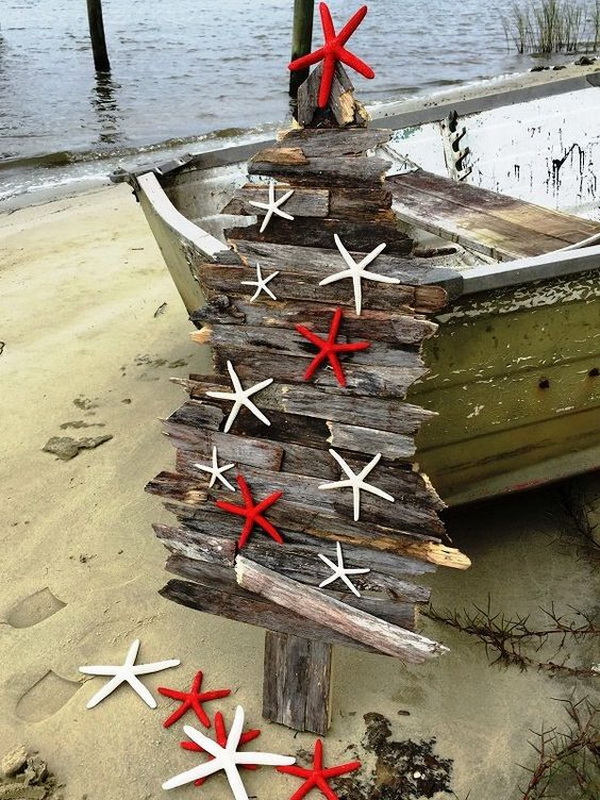 Handcrafted Coastal Holiday Tree.