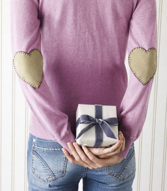 Heart-Shaped Elbow Patch Sweater.
