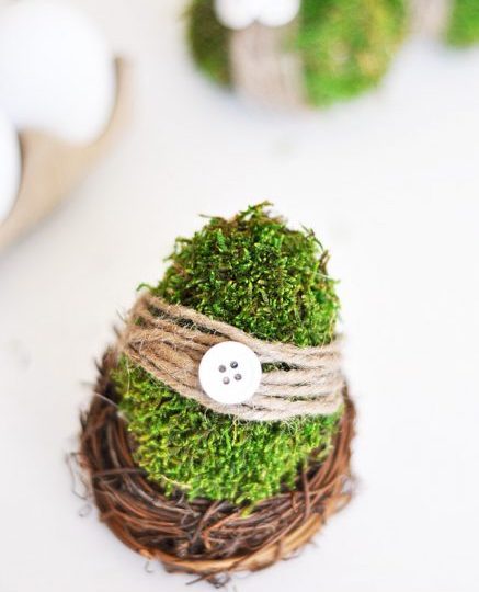 Moss covered Easter Eggs via Cherished Bliss