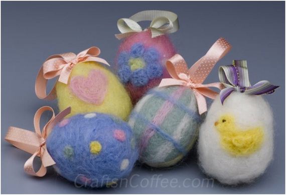 Needle-felted Easter Eggs.