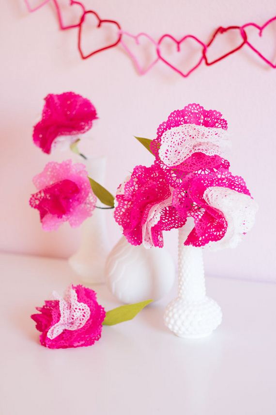 Paper Doily Flower Bouquet.