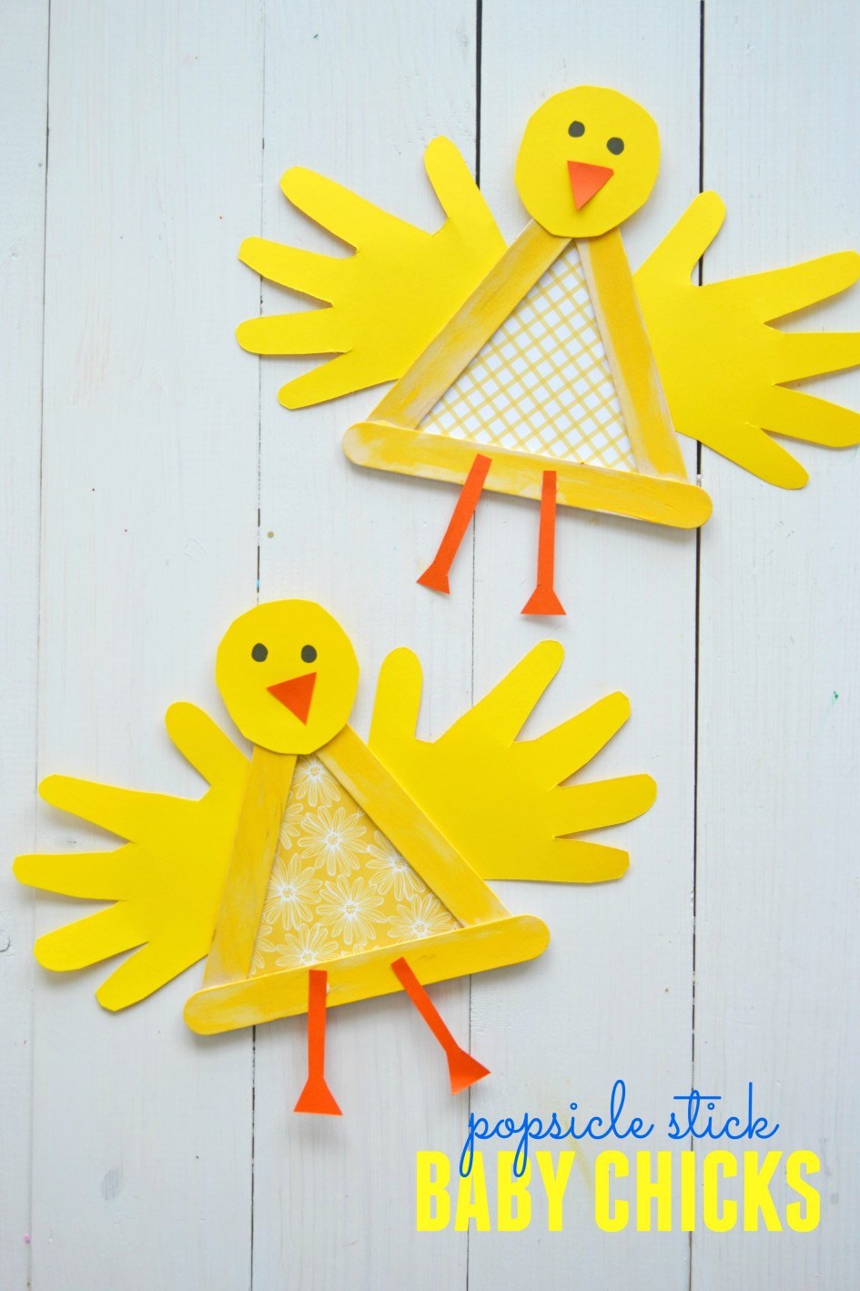 Popsicle Stick Baby Chick Kid Craft.
