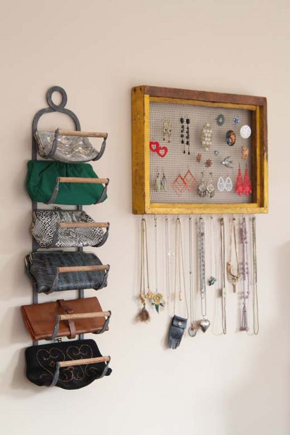 Salvaged Vintage Jewelry and Purse Display