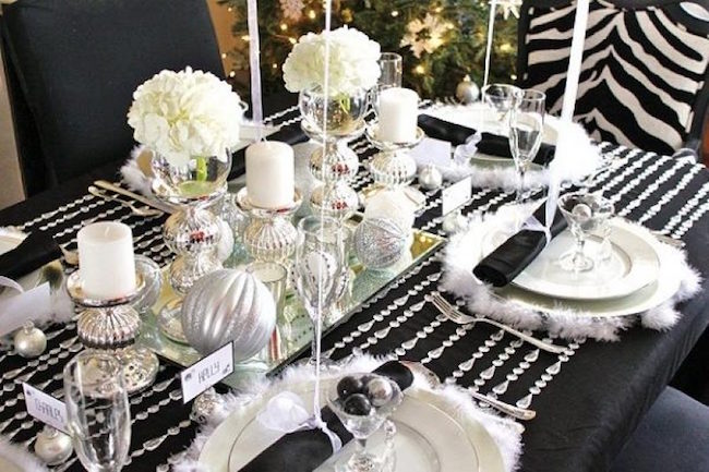 Silver Setting for New Years Eve table decor.