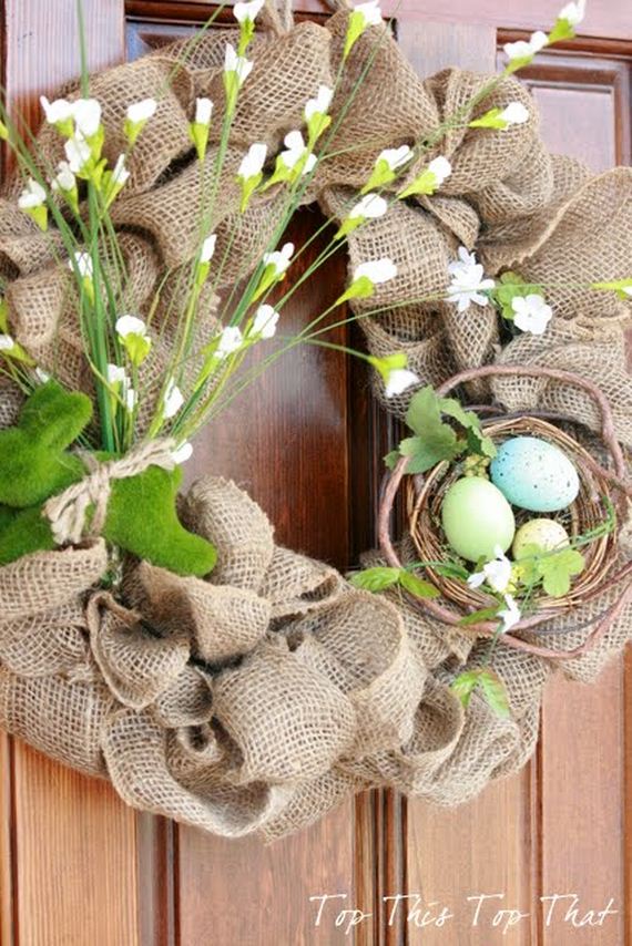Spring Burlap Wreath from Top This Top That.