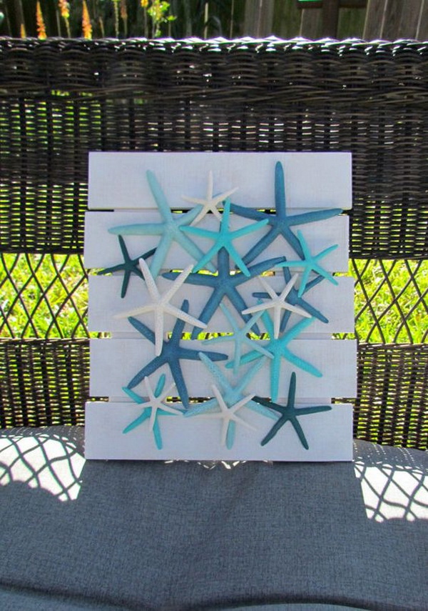 Starfish Wall Hanging Coastal Decor Collage.