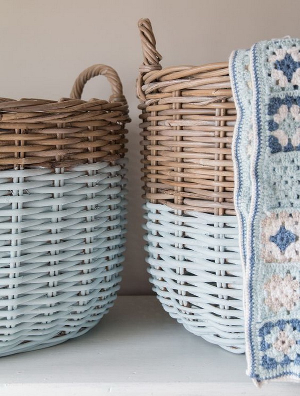 Upcycling Coastal Style Storage Baskets.