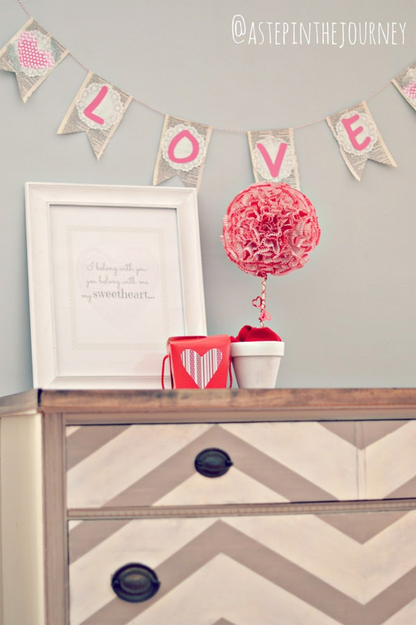 Valentine Bunting by Laura Beth.