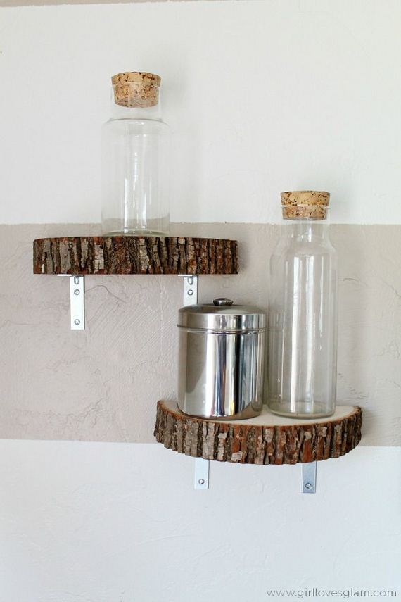 Wood Slice Floating Shelf