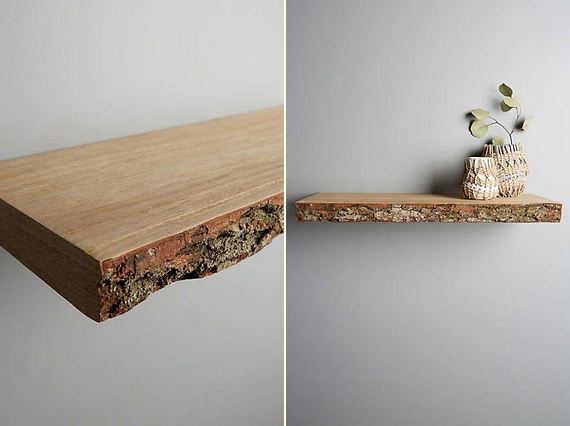 Live-Edge Wood Floating Shelf