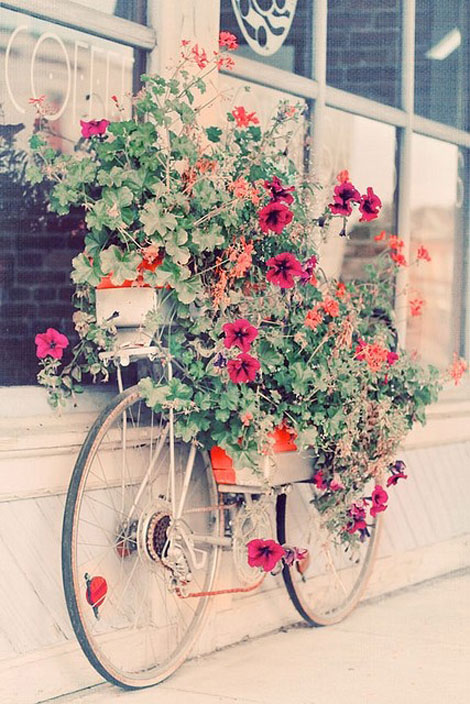 Bicycle With Just Tires Peeping Out.