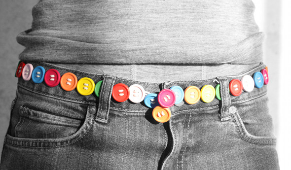 Handmade button belt.