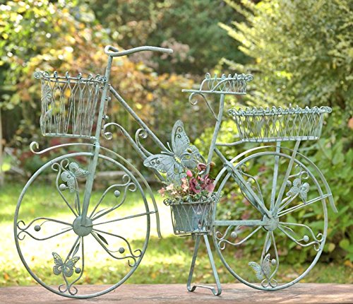 Iron Bicycle Plant Stand With Butterflies.