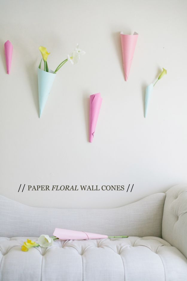 Paper Floral Wall Cones.
