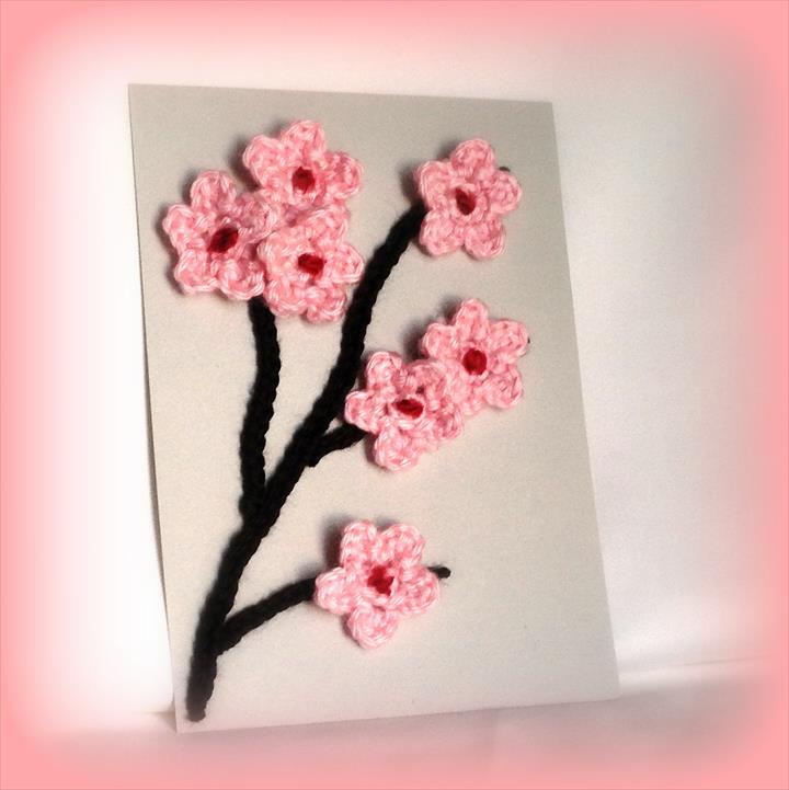 Crochet Blossom Branch Wall Art.