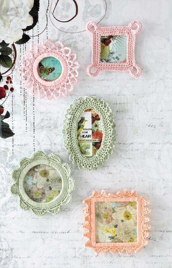 Crochet Mirror Frame Decor.