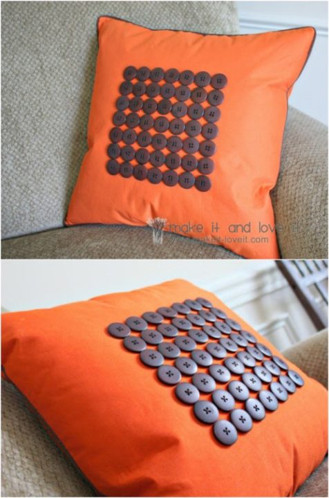 DIY Button Pillow.