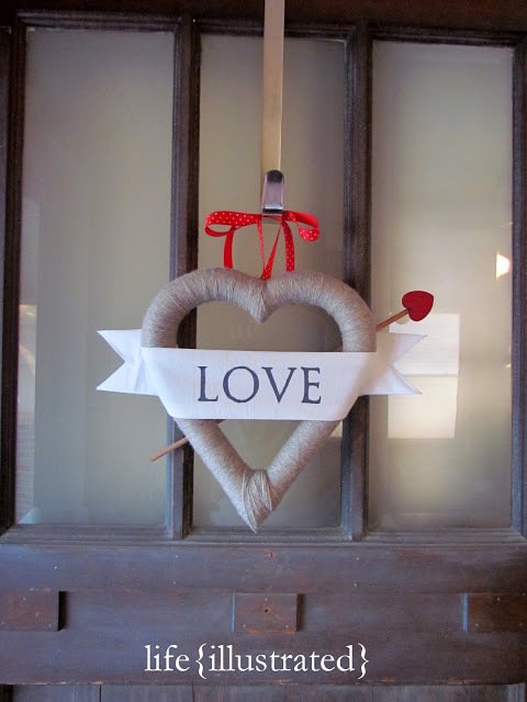 DIY Heart Valentine Wreath.