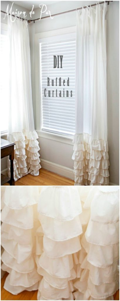 DIY Ruffled Curtains.