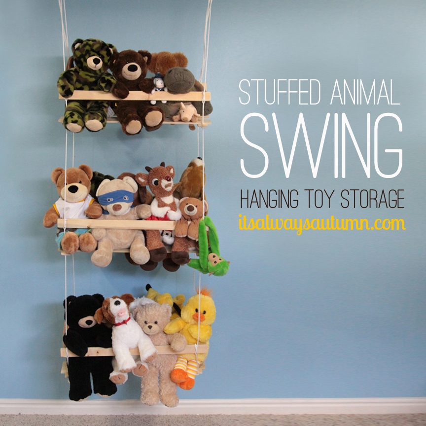 DIY hanging toy storage.