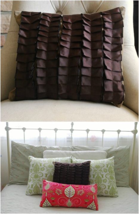 Easy DIY Pleated Accent Pillow.