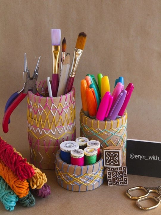 Embroidered Pencil Cup.