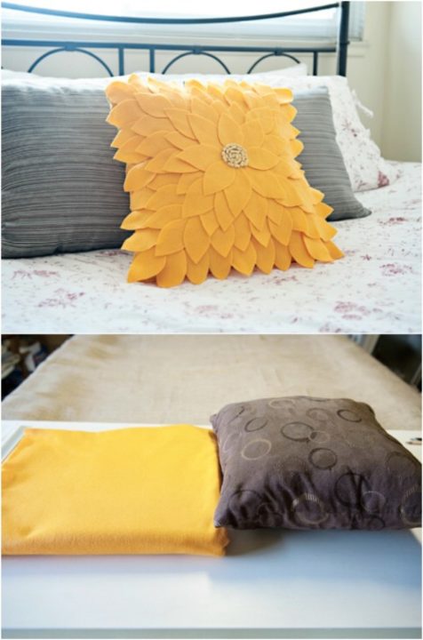 Felt Sunflower Pillow.