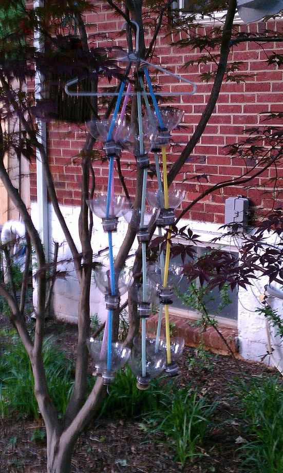 Garden planter rain chain idea.