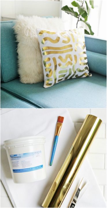 Gold Foil Accent Pillow.