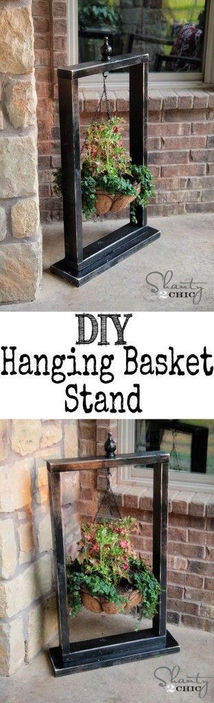 Hanging Basket Stand From Picture Frames.