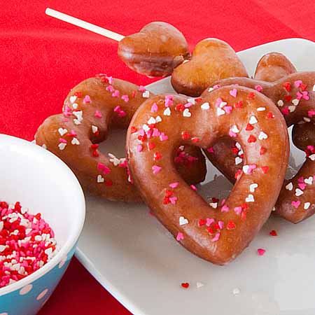 Heart-Shaped Glazed Donuts.