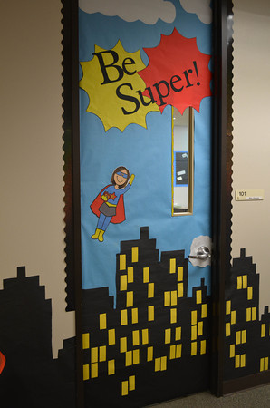 Heroes on classroom doors.