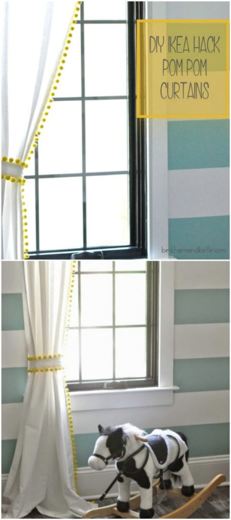 Ikea Hack Pom Pom DIY Curtains.