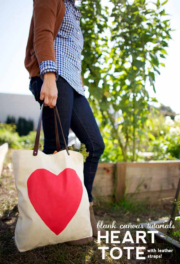 Leather Strap Canvas Tote.