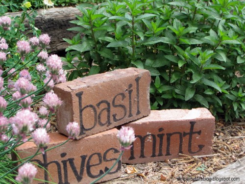 Make Attractive Brick Plant Markers.
