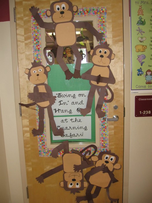 Monkey idea for classroom decorations.