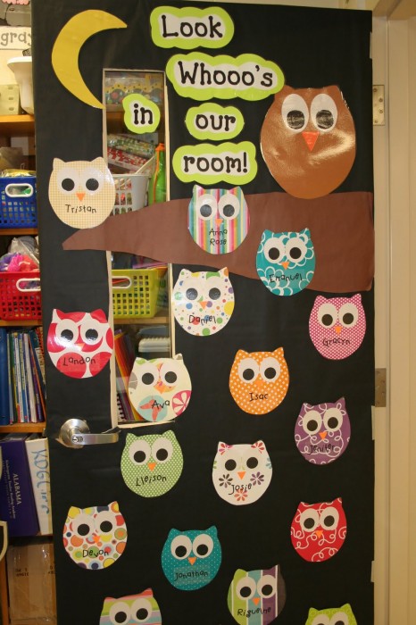 Owls on Classroom doors.