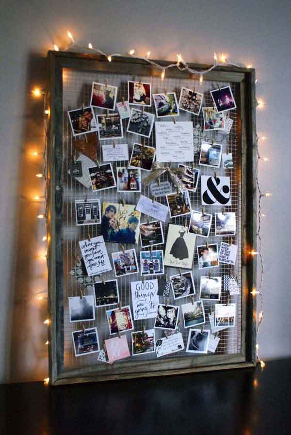 Photo Display from Old Frame.
