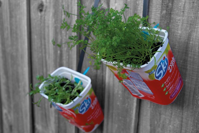 Quick and easy to make herb planter.