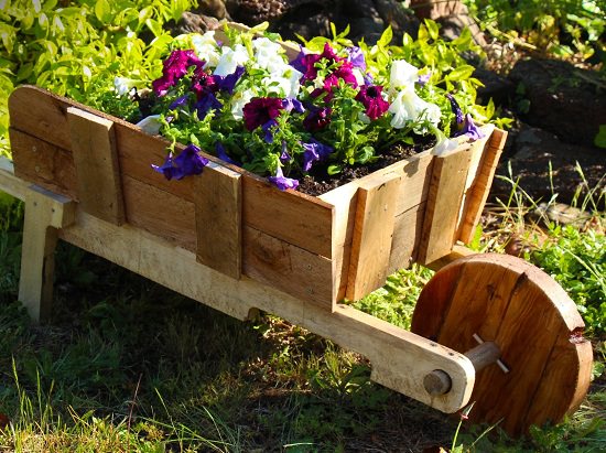 Rustic Wheelbarrow Garden Planter.