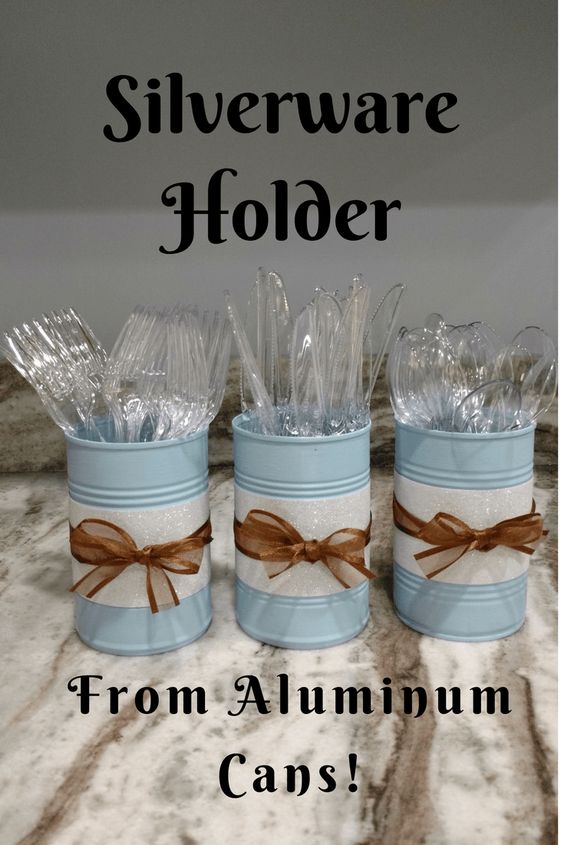 Silverware Holder From Aluminum Cans.