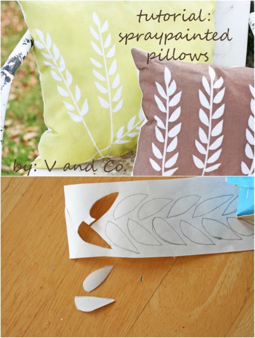 Spray Painted Wheat Pillows.