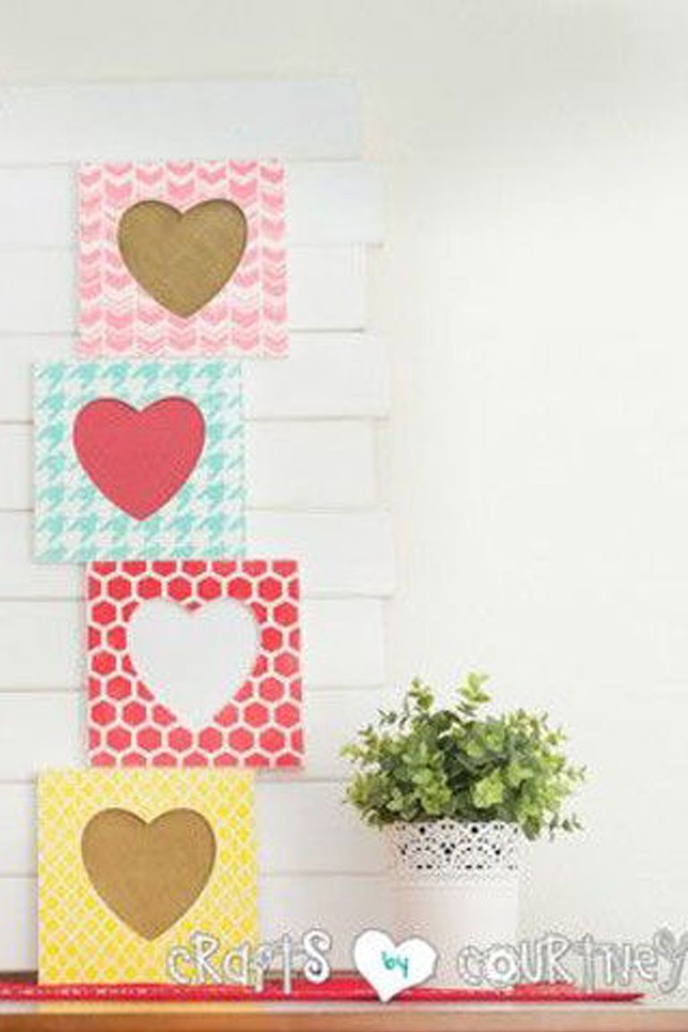 Stenciled Heart Frames.