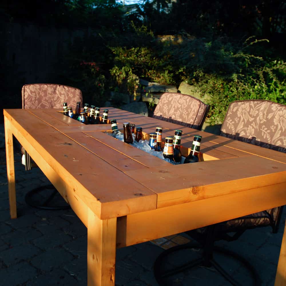 Table With Built-in Drinks Cooler.