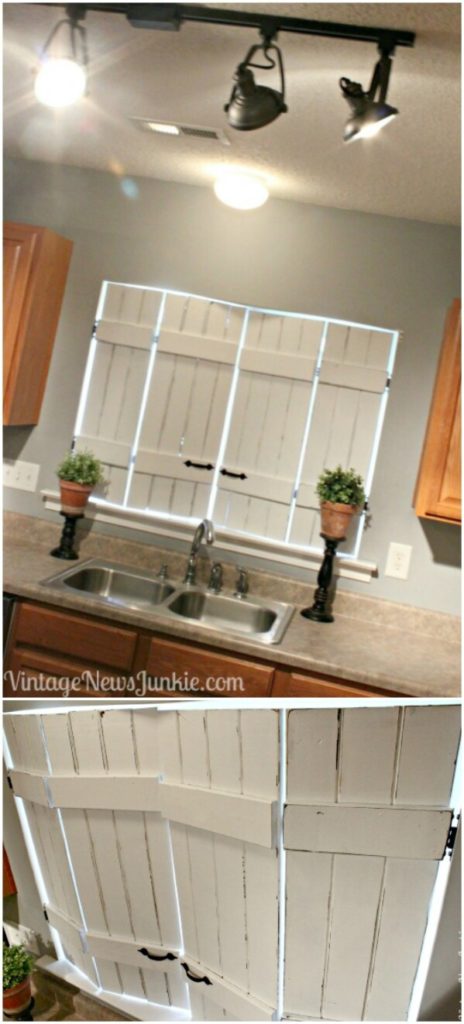 Upcycled Indoor Kitchen Shutters.