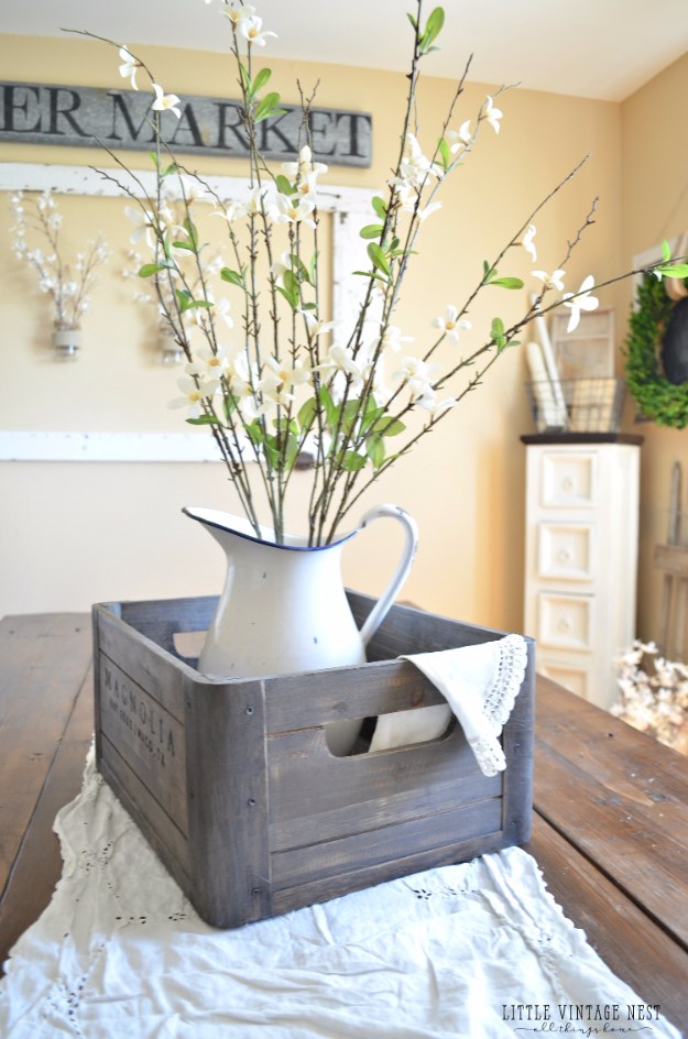 Wooden Crate Centerpiece.