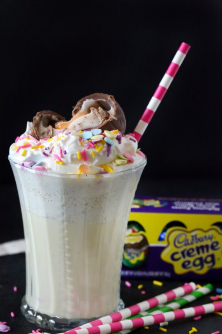 Boozy Cadbury Creme Egg Milkshakes.