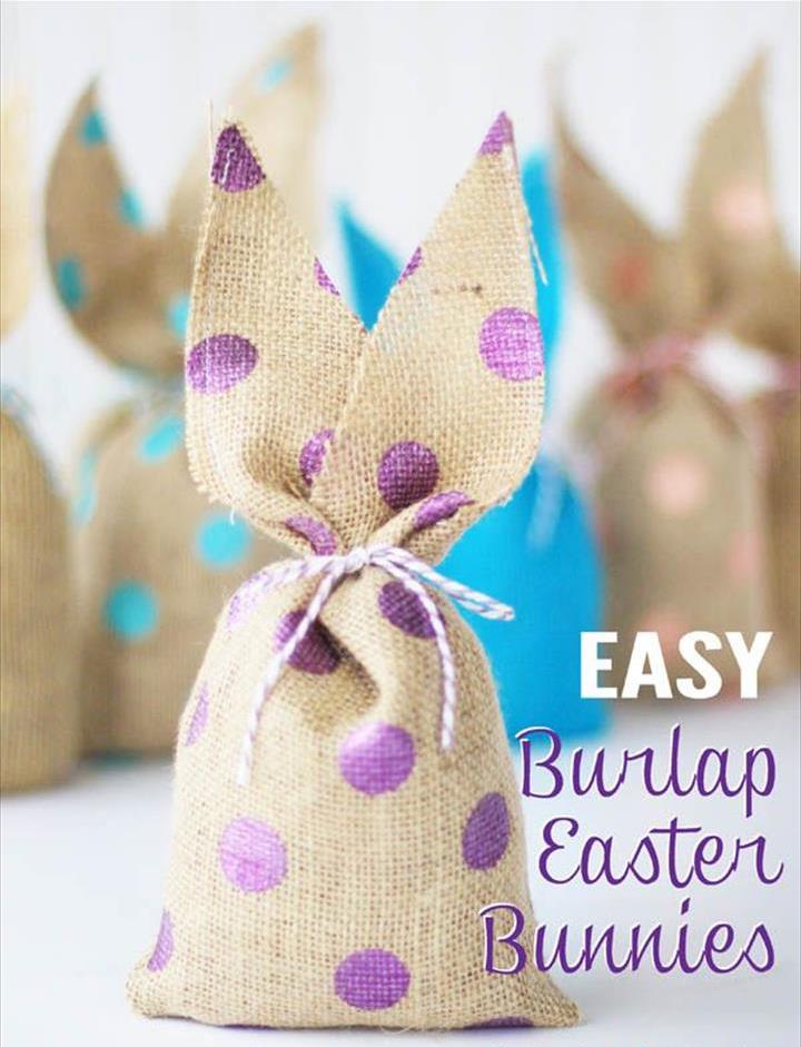Burlap Easter Bunny Bags.