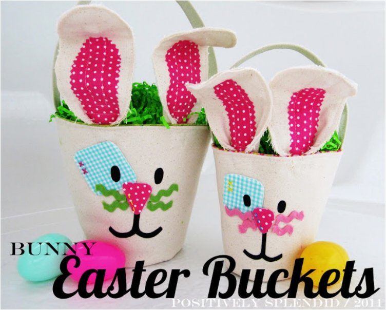 Canvas Bunny Easter Buckets.