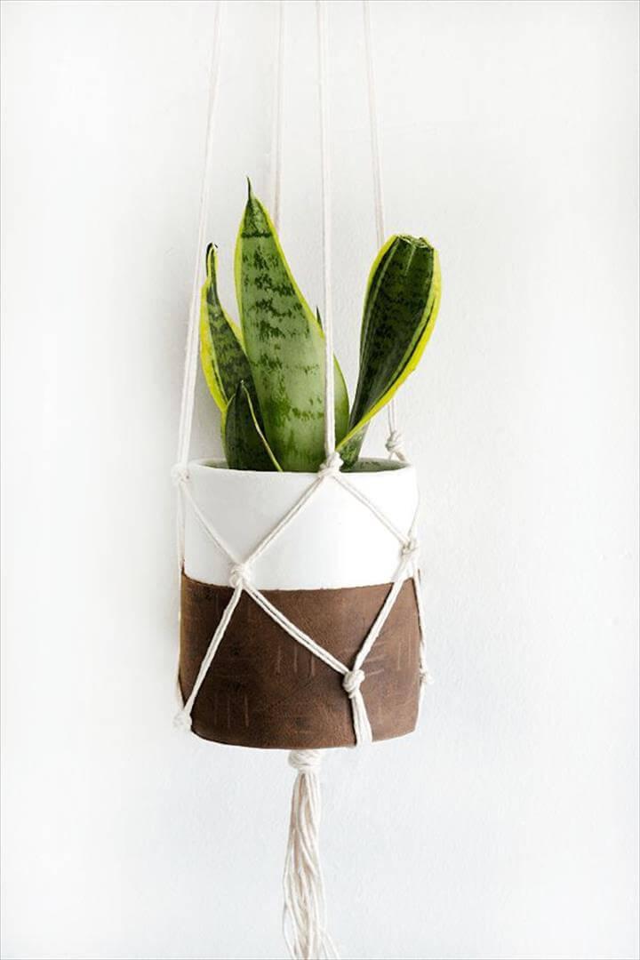 Clay & Macrame For A Hanging Planter.